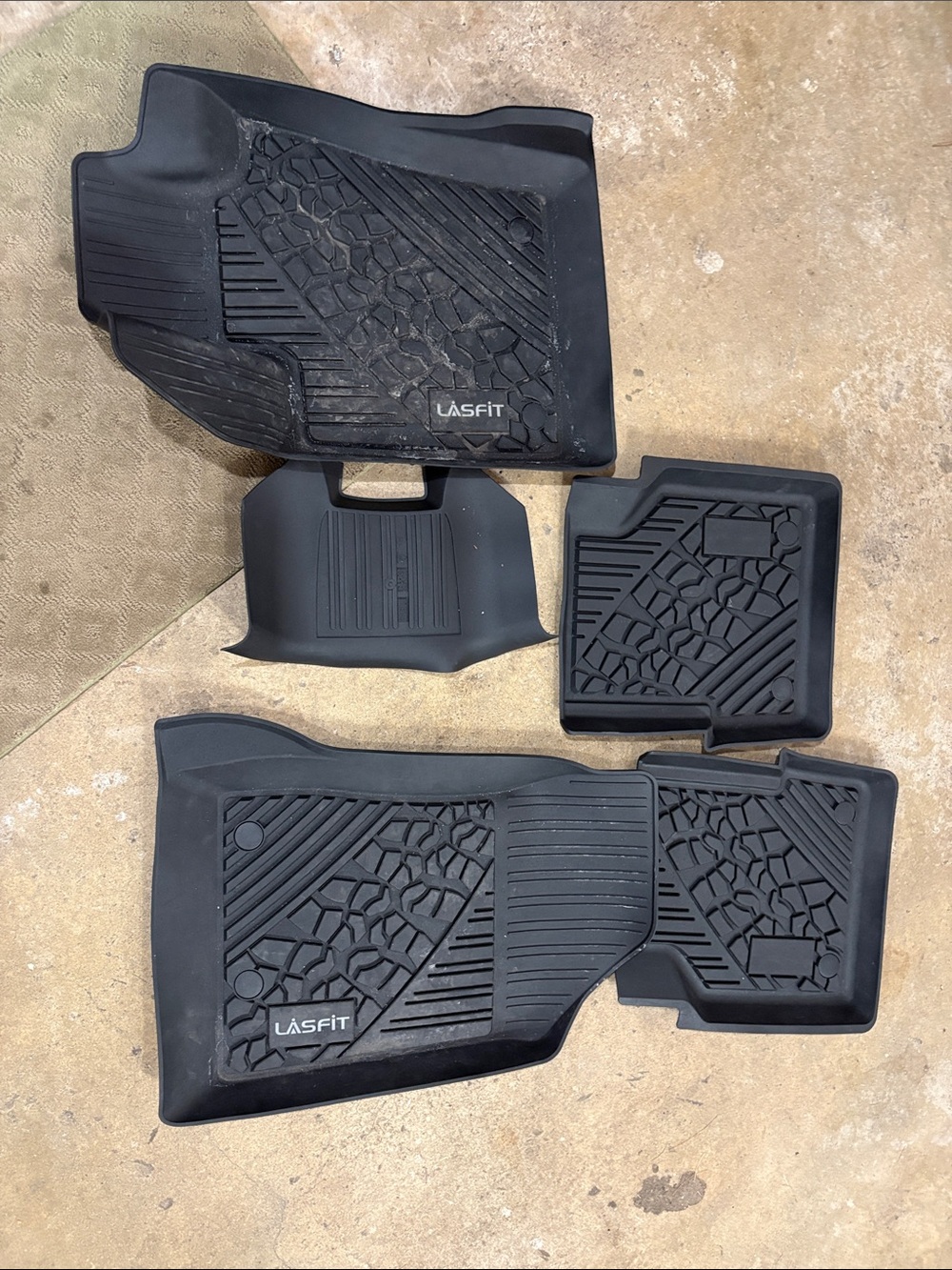 LASFIT All-Weather Black Rubber Car Floor Mats Jeep Compass 2022